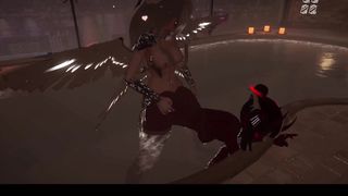 [VRChat] Taking Demon rear end fashion in the pool - Pool joy Part two