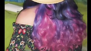 A elaborate tgirl becomes a super-naughty hoe and spunks railing her black faux-cock