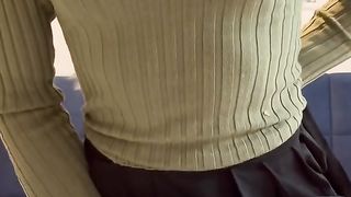 Ash-Blonde crossdresser teenie railing manhood