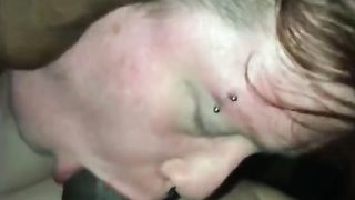 BIG BLACK COCK Mouth drilling my FTM bf