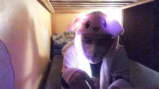 Femboy self restrain bondage in rosy