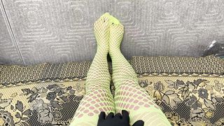 I Step Step-Sister fresh lime socks