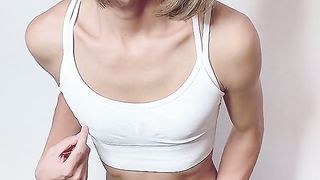 chinese crossdresser getting off