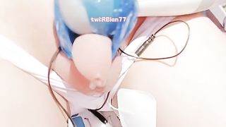 【伪娘】粉色双马尾小伪娘被手铐铐起来电击+榨精！ ！