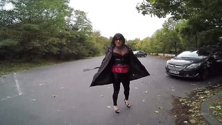 Licking feet outdoor