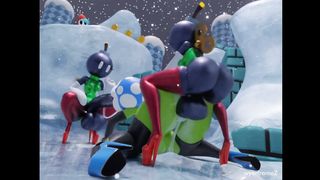 Supah Mario Femmes Thick Bootied Humungous Breast Futa Hook-Up.