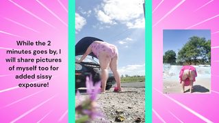 Chub trans/sissy looks under bondage mask in sissy swim suit! - Dare