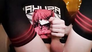 Adorable Femboy in stokings fap off and jizz on the floor