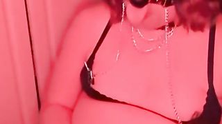 Solo Trans Damsel Draining and Ball-Gagged Nip Have Fun