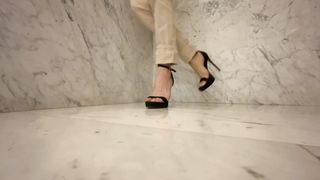 High stilettos at work