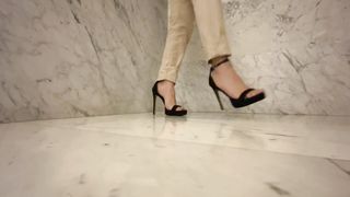 High stilettos at work