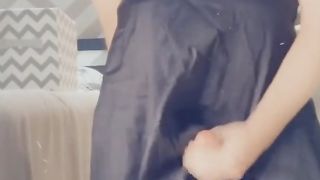 Femboy salivates and jizzes