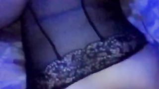 Dumb sissy dolled up jacking her manmeat