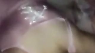 Whorish femboy dolled up on her back locked in purity and frolicking with her arse buttplug