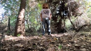 Lizzie lee urinates herself in the forest, then Kiki Moon Urinates in Lizzie lees trousers too