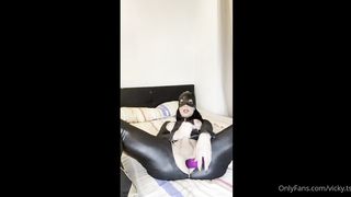 Cat Girls She-Creature wanks off and catapults a purple faux-cock up her caboose and pops rigid TSVictoria Carvalho