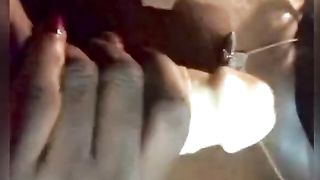 Trans lady with petite funbags attempts to give you a jug job