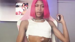 Tgirl Sploog thick ball sack while gaming