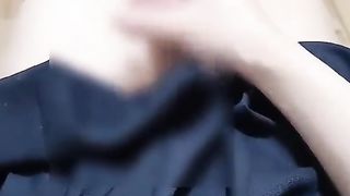 女装セーラー服オナニーニーソに精液べっとり｜Japanese college girl uniform costume play onanism t-girl