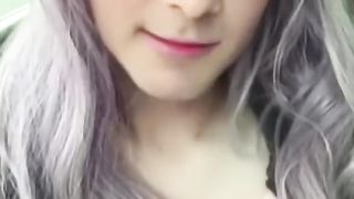 Femboi gobbles her jizm