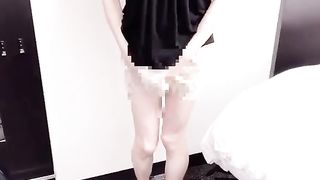 She-Male with marvelous shaven gash jacks and spunks