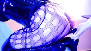 SISSY tramp EJACULATES while PEGGING after GOLDEN BATHROOM