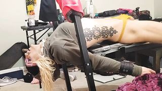 Meaty Mushroom Peak Ball-Sac Highly Back Of Corded Sissy's Gullet