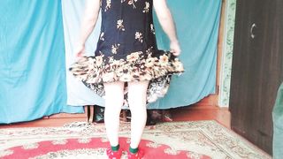 Steamy Ash-Blonde Queer in Cougar Sundress Youtuber CrossdresserKitty