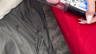 Transgender Princess using a Salami Pump on her Gutless Sissy Man-Meat