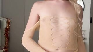 Ultra-Cute Blond nubile TRANSSEXUAL twirls Booty n Dinky