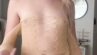 Ultra-Cute Blond nubile TRANSSEXUAL twirls Booty n Dinky