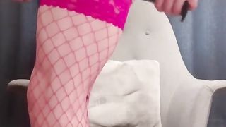 Sissy whore with a humungous fake penis in her backside