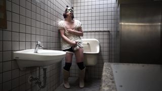 Chinese Crossdresser Ayumi Onanism Public Rest Room 009