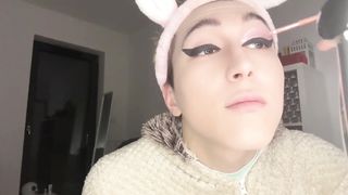 Stud two fantastic sissy feminization with utter make up and dressing up