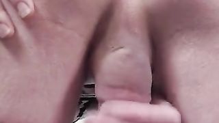 POINT OF VIEW A t-girl spunking on your face.