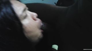 Japanese she-creature loving big black cock