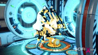 Sci-fi DOMINATION & SUBMISSION handcuffed and penetrated. A gorgeous young sweetheart and ladyboy android in the lab