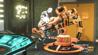 I just want your meatpipe! Girl robot transgender princess pokes a jaw-dropping handcuffed huge-chested dark-haired in the sci-fi lab