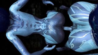 Cortana is having distress with one of her Clones - Halo Porno Parody