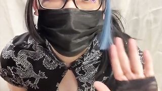 青髪チャイナコス女装娘・ハードアナニーで射精✨