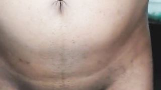 Sissy t-girl ambling bare at night and pee while in encaged and plugged