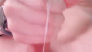 Observe me stroke my long beefstick, the ball sack begins cascading down