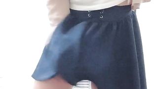 Ladyboy Self Getting Off in Public Wc