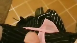 TRANSSEXUAL gets Insatiable on Restroom, Blows A Load in Bury