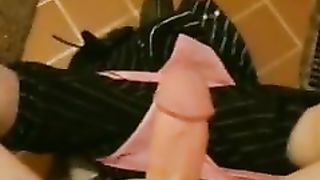 TRANSSEXUAL gets Insatiable on Restroom, Blows A Load in Bury