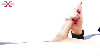 The flawless HAND JOB - Sissy T-Girl with Crimson Fucks