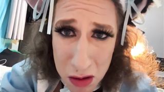 Sissy takes firm rectal plowing no lubricant