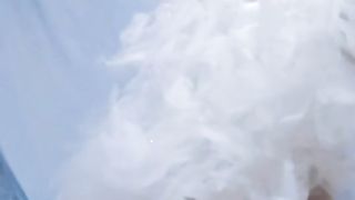 Kasnicole 309 obscene bride jacking in white nylon