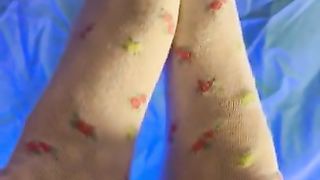 Sole fetish sissy’s pretty ankle socks