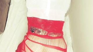 Syssy Teaching self drill Faux-Cock in Booty Large fake penis Crossdresser Teaching Massive Fake Penis Anal Invasion